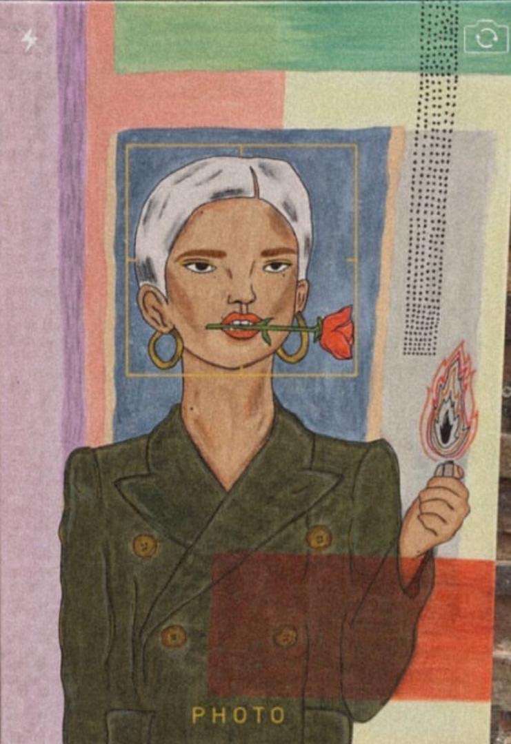 A Rose Between Her Teeth